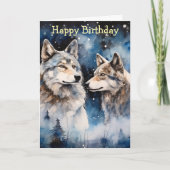 Two Wolves in Winter Karte (Vorderseite)