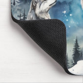 Two Wolves in Winter Mousepad (Ecke)