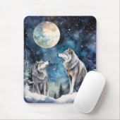 Two Wolves in Winter Mousepad (Mit Mouse)