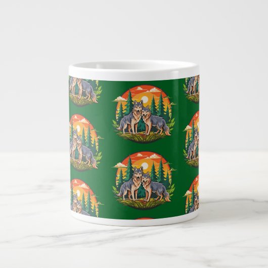Two wolves Jumbo-Tasse (Vorderseite)