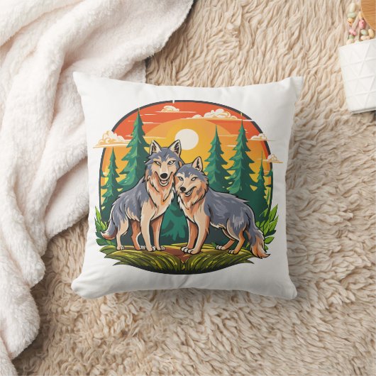 Two wolves kissen (Decke)