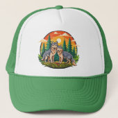 Two wolves truckerkappe (Vorderseite)