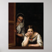 Two Women at a Window by Bartolome Esteban Murillo Poster (Vorne)