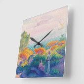 Two Women by the Shore, Mediterranean (1896) Quadratische Wanduhr (Winkel)