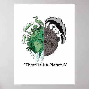 Two Worlds Eco Earth Nachhaltigkeitsbewusstsein Poster
