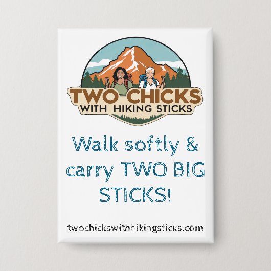 TwoChicks Rechteckiger Button (Tritt leise auf) (Vorderseite)