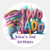 Twonado-T - Shirt Runder Aufkleber (Vorderseite)