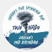 Twonado Twister Tornado Blue Grunge Birthday Runder Aufkleber (Vorderseite)