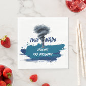 Twonado Twister Tornado Blue Grunge Birthday Serviette (Beispiel)