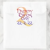 Twosday 22-2-22 runder aufkleber (Tasche)
