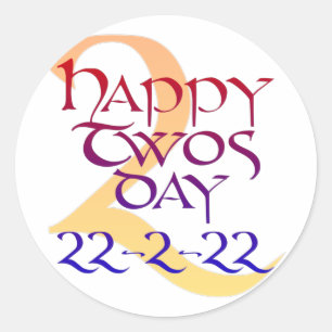 Twosday 22-2-22 runder aufkleber