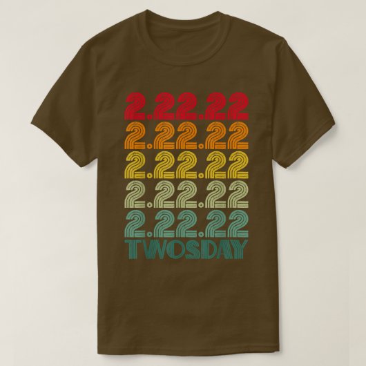 TWOSDAY 22. Februar 2022 Funny 2222 Retro Vinta T-Shirt (Design vorne)