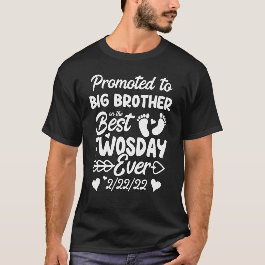 Twosday Promoted Big Brother Matching Sibling New  T-Shirt (Vorderseite)