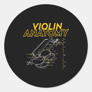 Twoset Violin Geigenanatomie Zeichnungsdiagramm Li Runder Aufkleber