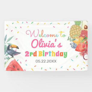 Twotti Fruitti Frucht Toucan Geburtstag Hintergrun Banner