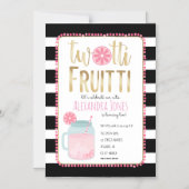 Twotti Fruitti Pink Lemon Black + White Geburtstag Magneteinladung (Vorderseite)