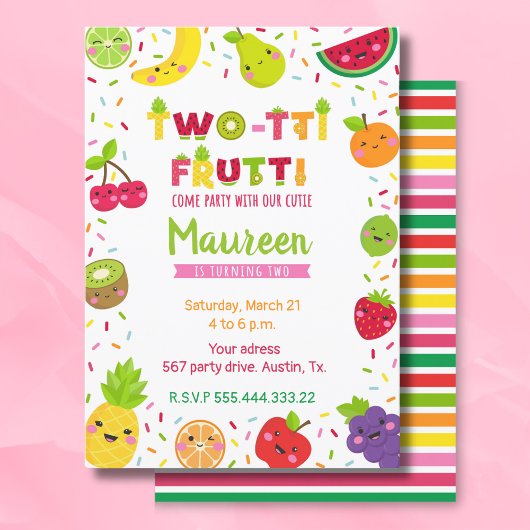 Twotti frutti 2. Geburtstag Einladung