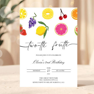 Twotti Frutti 2. Geburtstag Einladung Obst Party