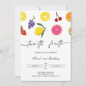 Twotti Frutti 2. Geburtstag Einladung Obst Party (Vorderseite)