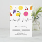 Twotti Frutti 2. Geburtstag Einladung Obst Party (Stehend Vorderseite)