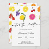 Twotti Frutti 2. Geburtstag Einladung Obst Party (Vorne/Hinten)