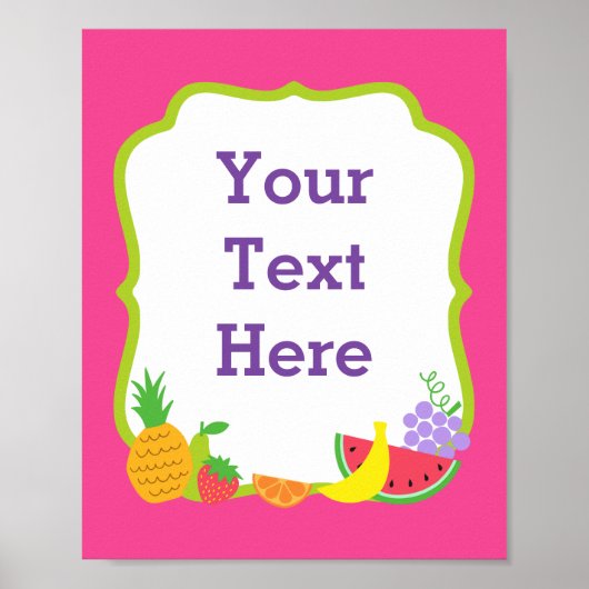 TWOtti Frutti 2. Geburtstag Fruit Custom Sign Poster (Vorne)