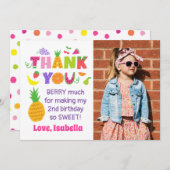 TWOtti Frutti Geburtstag Foto Danke Karte (Vorne/Hinten)