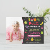 Twotti frutti Geburtstagsfeier Einladung (Stehend Vorderseite)