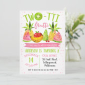 Twotti Frutti Geburtstagsfeier Einladung (Stehend Vorderseite)