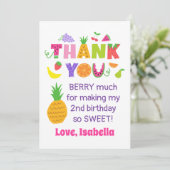 TWOtti Frutti Geburtstagsparty Flat Danke Karten (Stehend Vorderseite)