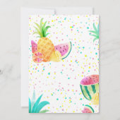 Twotti Frutti Girl 2. Geburtstag Tropischer Sommer Einladung (Rückseite)
