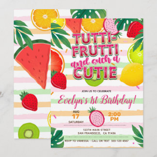 Twotti frutti oder Tutti Frutti Party Einladung