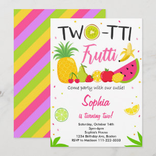 Twotti Frutti Party Sommer 2. Geburtstagseinladung Einladung