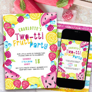 TWOtti Frutti Party Sommer Frucht Cutie wird 2 Einladung