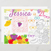 Twotti Frutti Tischsets Aktivität & Farbblatt (Vorne/Hinten)