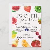 TWOtti Frutti Tropical Fruit Sommer 2. Geburtstag Einladung (Vorderseite)
