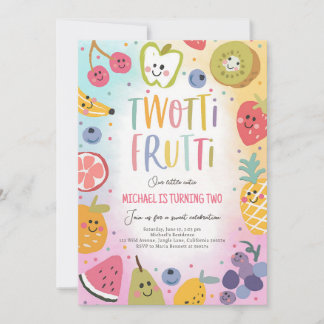 Twotti Frutti Tropische 2. Geburtstagseinladung Einladung