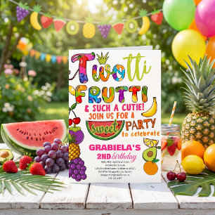TWOtti Frutti Tropisches Obst 2. Mädchen-Geburtsta Einladung