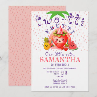 TWOTTI Tutti Frutti Summer Fruit Girl 2. Geburtsta Einladung