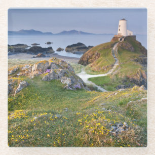 Twr Mawr-Leuchtturm auf Llanddwyn Insel Glasuntersetzer