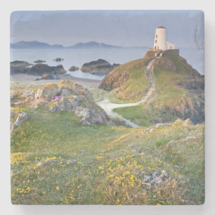 Twr Mawr-Leuchtturm auf Llanddwyn Insel Steinuntersetzer