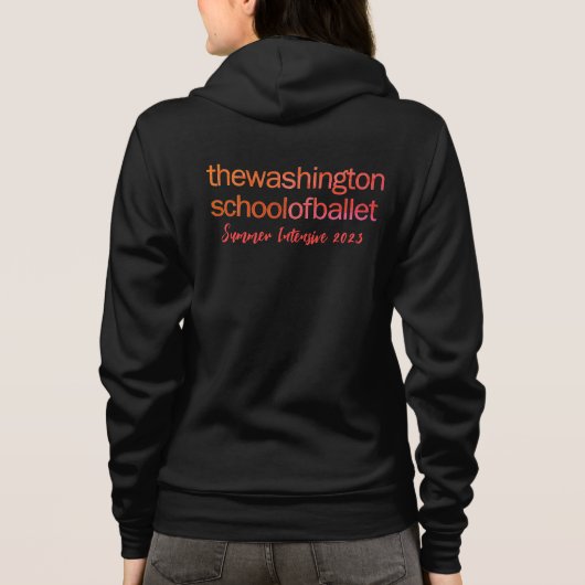 TWSB Summer Intensive Zip-Up, schwarz Hoodie (Rückseite)