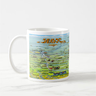 TX Hill Country Cartoon Karte Kaffeetasse