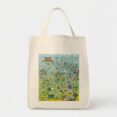 TX Hügel-Land-Cartoon-Karte Tragetasche (Vorne)