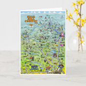 TX Hügel-Land-Cartoon-Karten-Karte Karte (Gelbe Blume)