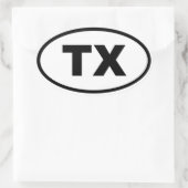 TX Texas Ovaler Aufkleber (Tasche)