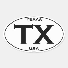 TX - Texas USA Ovaler Aufkleber