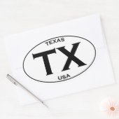 TX - Texas USA Ovaler Aufkleber (Umschlag)