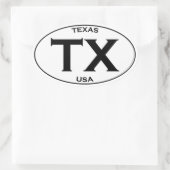 TX - Texas USA Ovaler Aufkleber (Tasche)