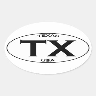 TX - Texas USA Ovaler Aufkleber